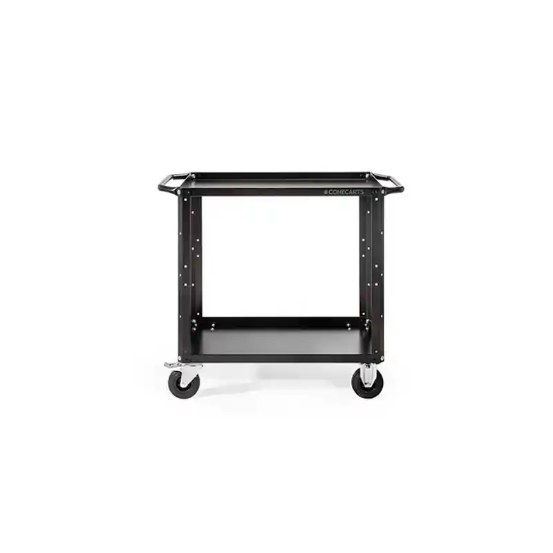 CONECARTS SMALL BASIC 2 Carro de 2 estantes con moqueta negra. Certificado