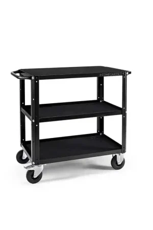 Bestseller CONECARTS SMALL VERSIÓN WORKSTATION 3 Carro de 3 estantes con moqueta negra.