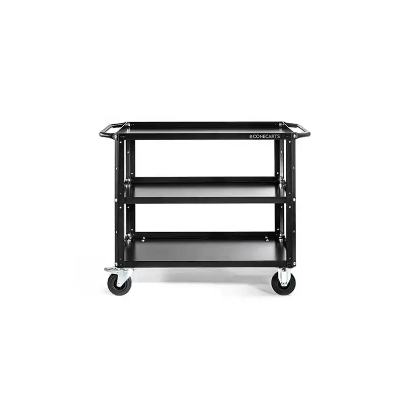 Oferta Limitada CONECARTS LARGE BASIC 3 Carro de 3 estantes con moqueta negra.