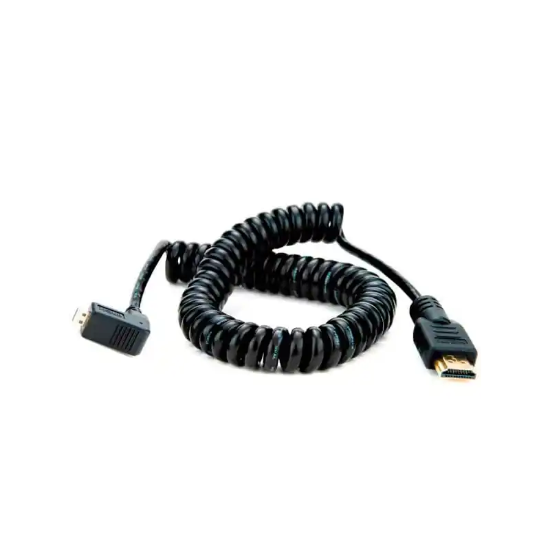ATOMOS ATOMCAB013 Cable espiral acodado 50 cm microHDMI a HDMI. Promoción