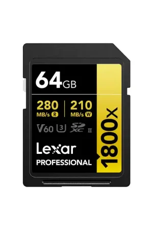 No Te Lo Pierdas LEXAR LSD1800064G-BNNNG Tarjeta SD de 64GB UHS-II (U3) Class 10 V60