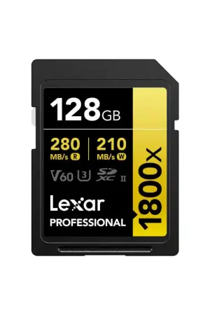 LEXAR LSD1800128G-BNNNG Tarjeta SD de 128GB UHS-II (U3) Class 10 V60 Imprescindible (Must-Have)