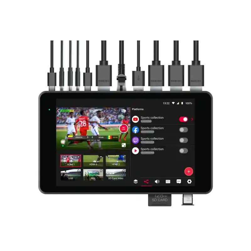 Garantía De Devolución De Dinero YOLOLIV YOLOBOX PRO Estudio portátil (8") para una realización multicámara y multiseñal