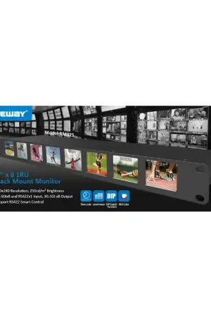 Novedad NEWAY RM02S 8 monitores 2" en 1U, con conex HD-SDI (Full HD)