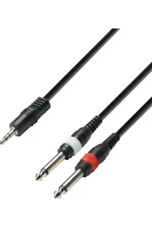 MQV K3YWPP0300 Cable audio (1x3.5 mm St a 2x6,3 mm mono) 3 mts Directo De Fábrica