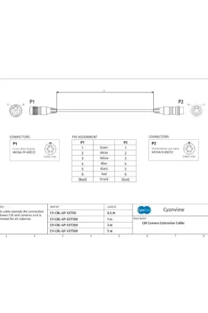 Stock Limitado CYANVIEW CY-CBL-6P-EXT500 Cyanview, 5m Extension adaptor for CI0