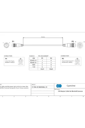 CYANVIEW CY-CBL-6P-MARS-01 Cyanview. Cable adaptador para Marshall CV-PT-HEAD Envío Exprés