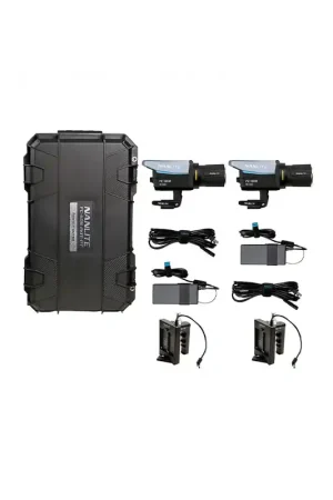 Última Versión NANLITE FC-60B KIT Pack de 2 focos FC-60B Bi-color y Battery Grip