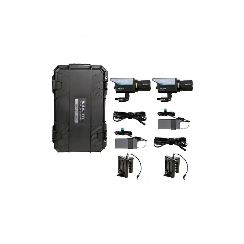 Última Versión NANLITE FC-60B KIT Pack de 2 focos FC-60B Bi-color y Battery Grip