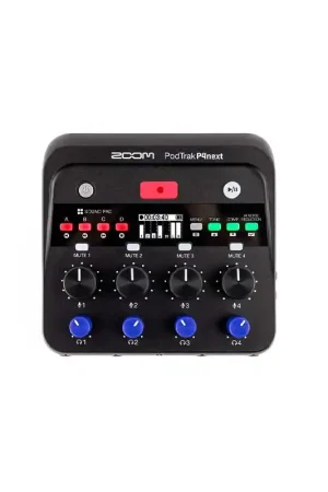 Rebajas ZOOM PodTrack P4next Interface de audio y grabadora portátil con cuatro entradas XLR y reducción de ruido con IA