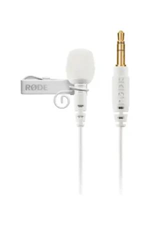 Venta Final RODE LAVALIER GO WHITE Micrófono de solapa de grado profesional con jack 3.5mm TRS