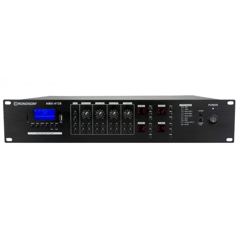 Venta Final Comprar Rondson AMX-4120 | Amplificador mezclador 4 zonas 120W con reproductor multimedia