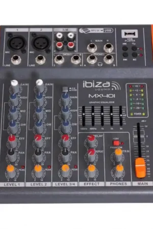 Comprar Ibiza Sound MX401 Mesa de mezcla con reproductor USB al mejor precio Rebajas