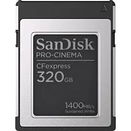 Últimas Unidades SanDisk CFexpress PRO Cinema 320 GB 1700/1500MB/S tarjeta de memoria