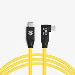 Envío Inmediato COBRA TETHER CABLE USB-C A USB-C ANGULO RECTO 5M AMARILLO