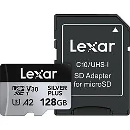 LEXAR MICRO SDXC SILVER PLUS UHS-1 128GB V30 TARJETA MEMORIA + ADAPTADOR Favorito De Clientes