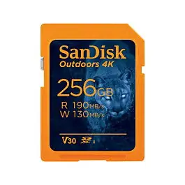 SANDISK TARJETA SD OUTDOORS 4K SDXC UHS-I 190MB/S 256GB Directo De Fábrica