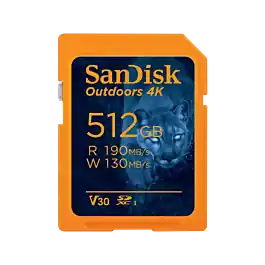 SANDISK TARJETA SD OUTDOORS 4K SDXC UHS-I 190MB/S 512GB Ocasión Especial