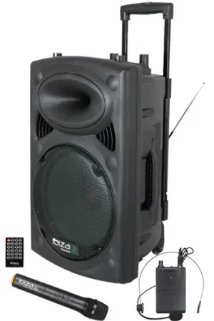 IBIZA SOUND PORT15UHF-BT ALTAVOZ PORTATIL A BATERIAS USB/VOX/BLUETOOTH/2xUHF MICS Entrega Rápida