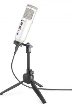 Vonyx CM320S Micrófono estudio USB Titanio con Echo 173552 Rebajas