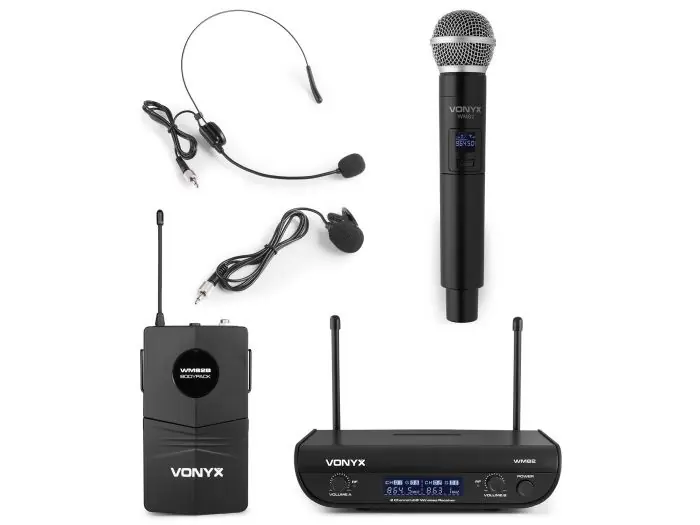 Envío Inmediato Vonyx WM82C Micrófono inalámbrico digital UHF de 2 canales con bolsillo y cuerpo 179215