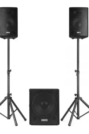 Vonyx VX1015BT 2.1 Pack de altavoces activos con subwoofer de 15" satélites de 10" y bluetooth Envío Exprés