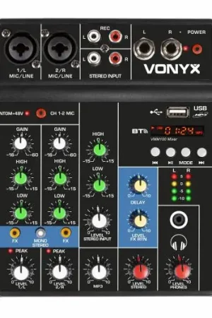 Oferta Limitada VONYX VMM100 Mixer 3ch USB BT. VMM100 Mezclador Audio con USB/BT