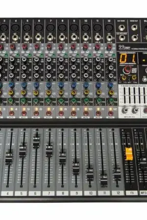 MARK MM 12599 P USB BT Mezclador amplificado 2 x 500 W. 12 canales. Barato