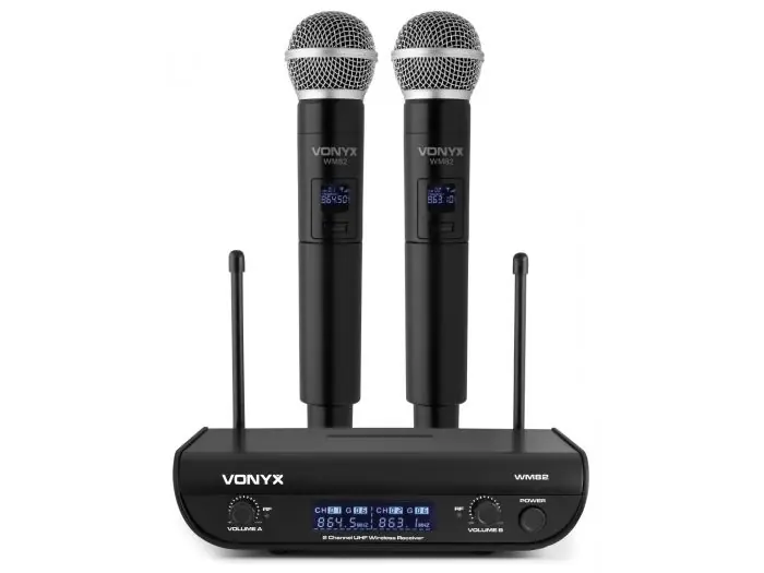 Alta Calidad Vonyx WM82 Microfono inalambrico digital UHF 2 canales con 2 micros de mano 179212