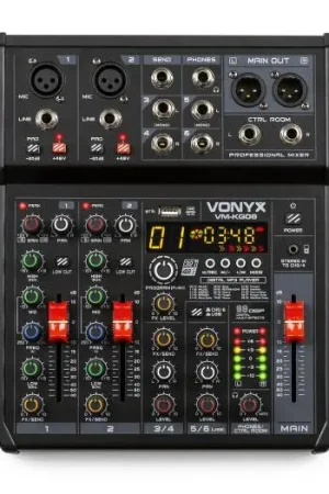 VONYX VM-KG06 Mezclador 6 canales BT/DSP/USB grabación Oferta De Temporada