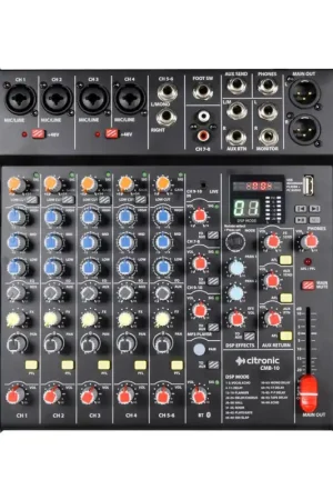 Stock Limitado CITRONIC CMB-10 Mesa de mezclas con DSP y Reproductor USB/PC/BT