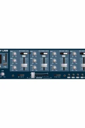 MARK MM 4 AM USB Mezclador/reproductor amplificado. /h3ppMM 4 AM USB es un mezclador DJ de 4 canales amplificado. Su amplificado Solo Hoy
