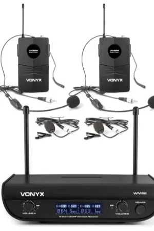 Vonyx WM82B Microfono inalambrico digital UHF 2 canales con 2 micros de cabeza 179214 Ordenar Ahora Mismo