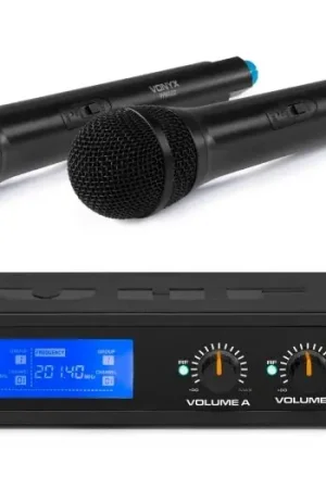 Alta Calidad Vonyx WM522 Microfono inalambrico VHF 2 canales con 2 micros de mano 179232