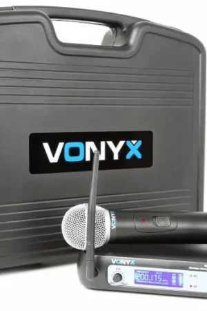 Económico Vonyx WM511 VHF 1 Canal Sistema inalámbrico con micrófono de mano y display