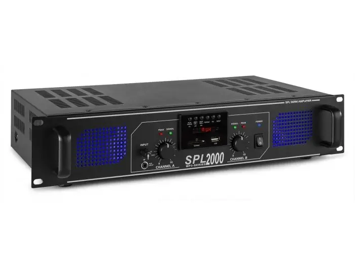 Favorito De Clientes Skytec SPL 2000MP3 Amplificador con LEDs azules + EQ Negro 178774
