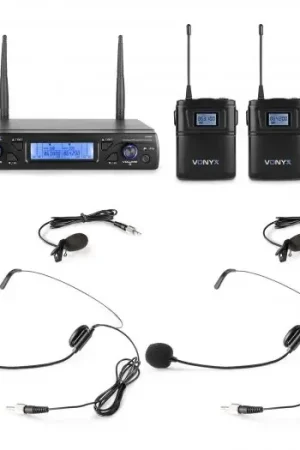 Vonyx WM62B Micrófono inalámbrico UHF 16Ch con 2 petacas 179264 Gran Oferta