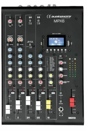 AUDIOPHONY MPX-6 MESA DE MEZCLAS 6CH DSP / USB / SD / BT Rebajas