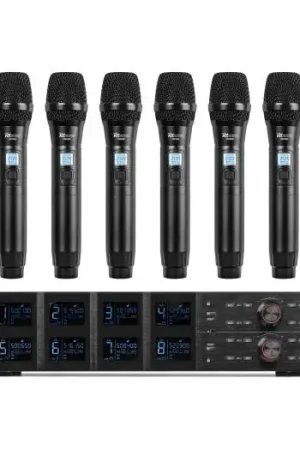 Oferta Especial Power Dynamics PD528 Set de micrófono inalámbrico UHF con 8 micrófonos de mano