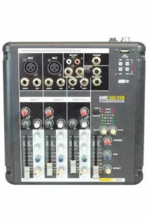 Entrega Rápida AMS AME 202 USB Mezclador de 2 canales mono + 1 estéreo. USB.