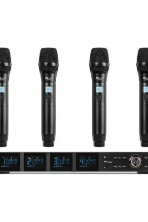 Power Dynamics PD524 Set de micrófono inalámbrico UHF con 4 micrófonos de mano Promoción