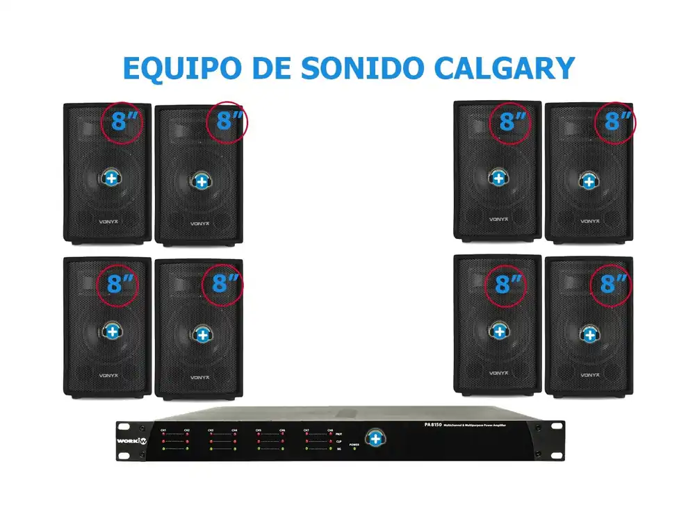 Ordena Ya EQUIPO DE SONIDO CALGARY BASIC8 ALTAVOCES
