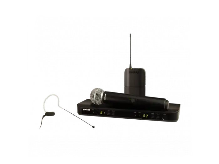 SHURE BLX1288E/MX53 H8E Combo inalámbrico SM58 y MX153 Diadema. 518-542MHz. Venta Final