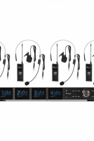 POWER DYNAMICPD524B Juego de micrófono inalámbrico UHF con 4 micrófonos de petaca Ordena Ya