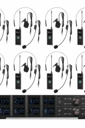 Favorito De Clientes Power DynamicsPD528B Juego de micrófono inalámbrico UHF con 8 micrófonos de petaca