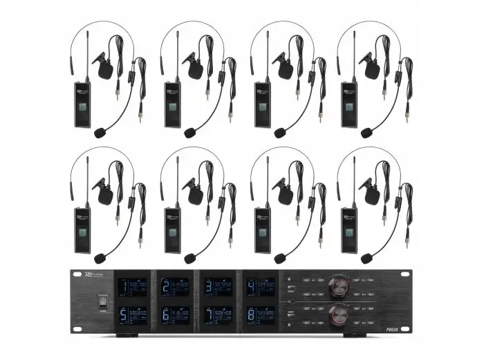 Favorito De Clientes Power DynamicsPD528B Juego de micrófono inalámbrico UHF con 8 micrófonos de petaca