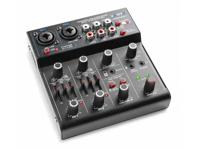 Vonyx VMM401 mezclador de 4 canales con USB , bluetooth y efecto echo Liquidación