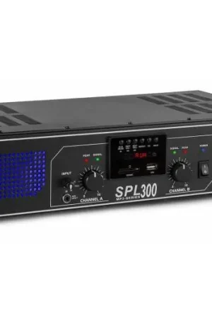 Ordenar Ahora Mismo Skytec SPL 300MP3 Amplificador con LEDs azules EQ Negro178764