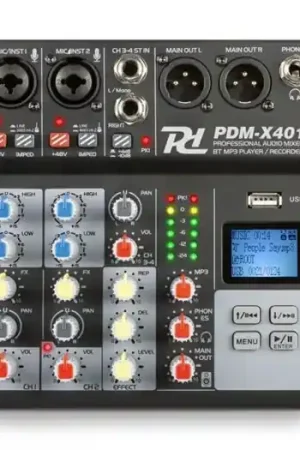 Última Versión Power Dynamics PDM-X401 Mezclador Musical de estudio 4-Ch