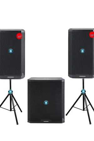 Pack 2 Altavoces Activos 15" Carbon 15A + Subwoofer 18" + Soportes Imprescindible (Must-Have)